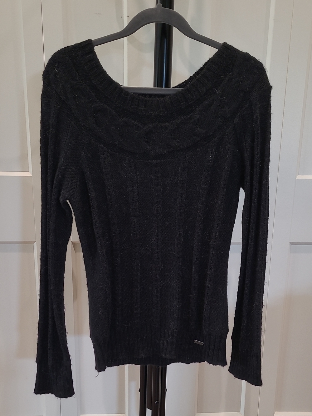 Levi's Charcoal Cable Knit Sweater Acrylic With Alpaca